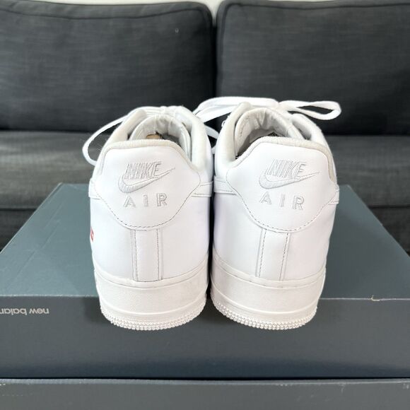 Nike Air Force 1 x Supreme Low Box Logo White CU9225-100 Men's Size 13 - Picture 3 of 12
